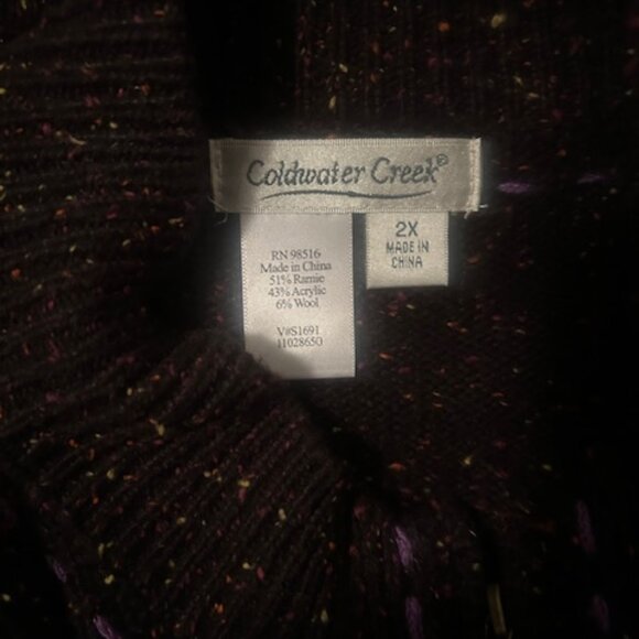 Coldwater Creek Seasonal Swirl zip front sleeveless vest, size 2X - Picture 4 of 4